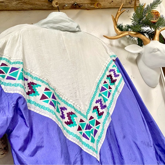 Nordic vibe windbreaker boho vintage jacket w southwestern county. Cabin vibe - Picture 10 of 13